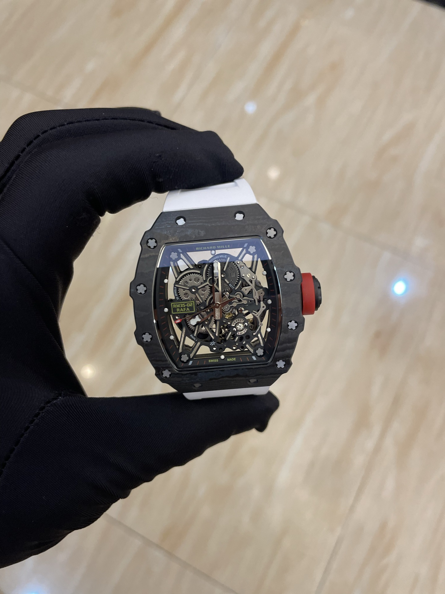 Richard Miller Ultimate Edition Integrated White Sapphire Shock Absorbing Movement RM35-02 Transparent Automatic Mechanical Integrated Movement