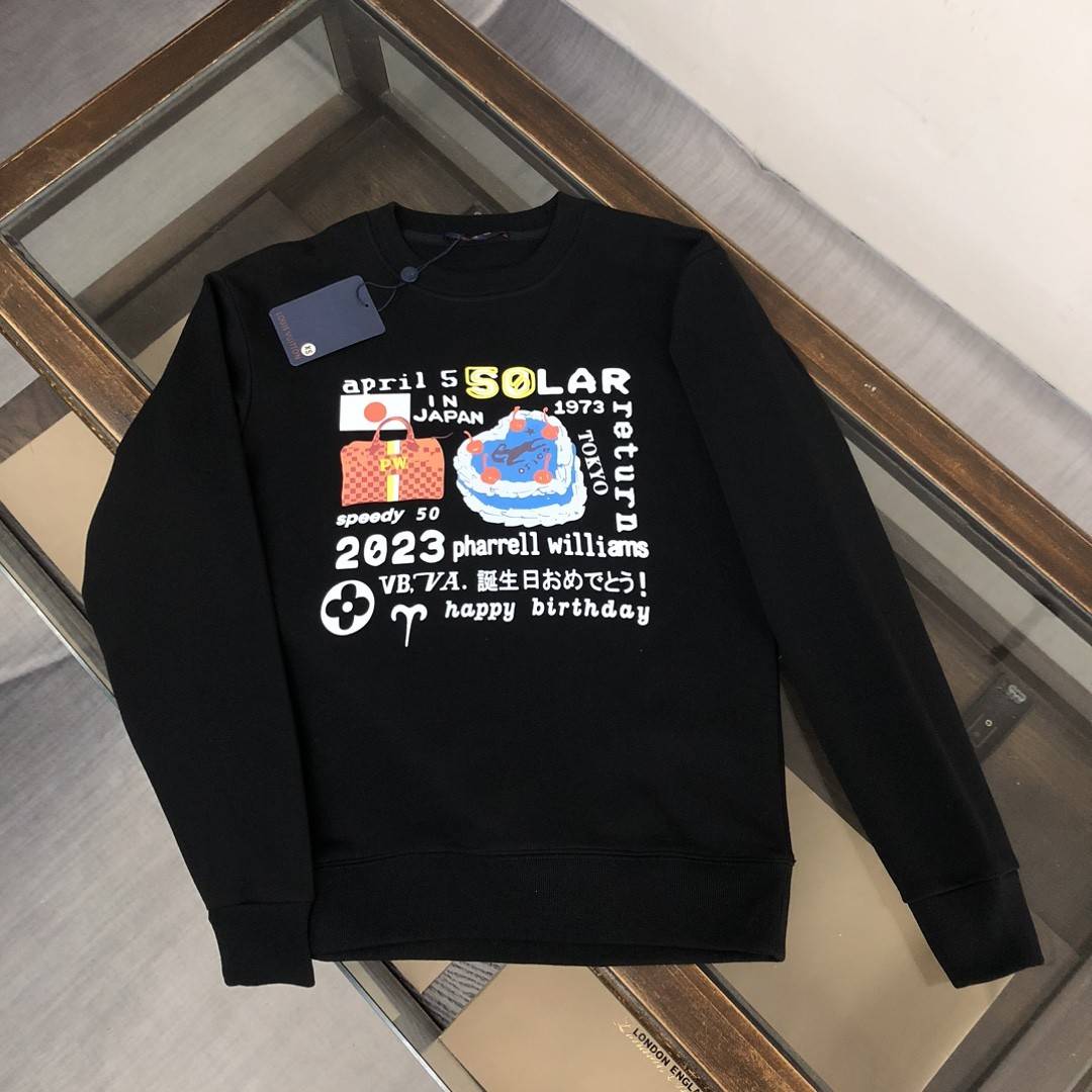 Louis Vuitton 2023 new autumn and winter couples style round neck sweatshirt