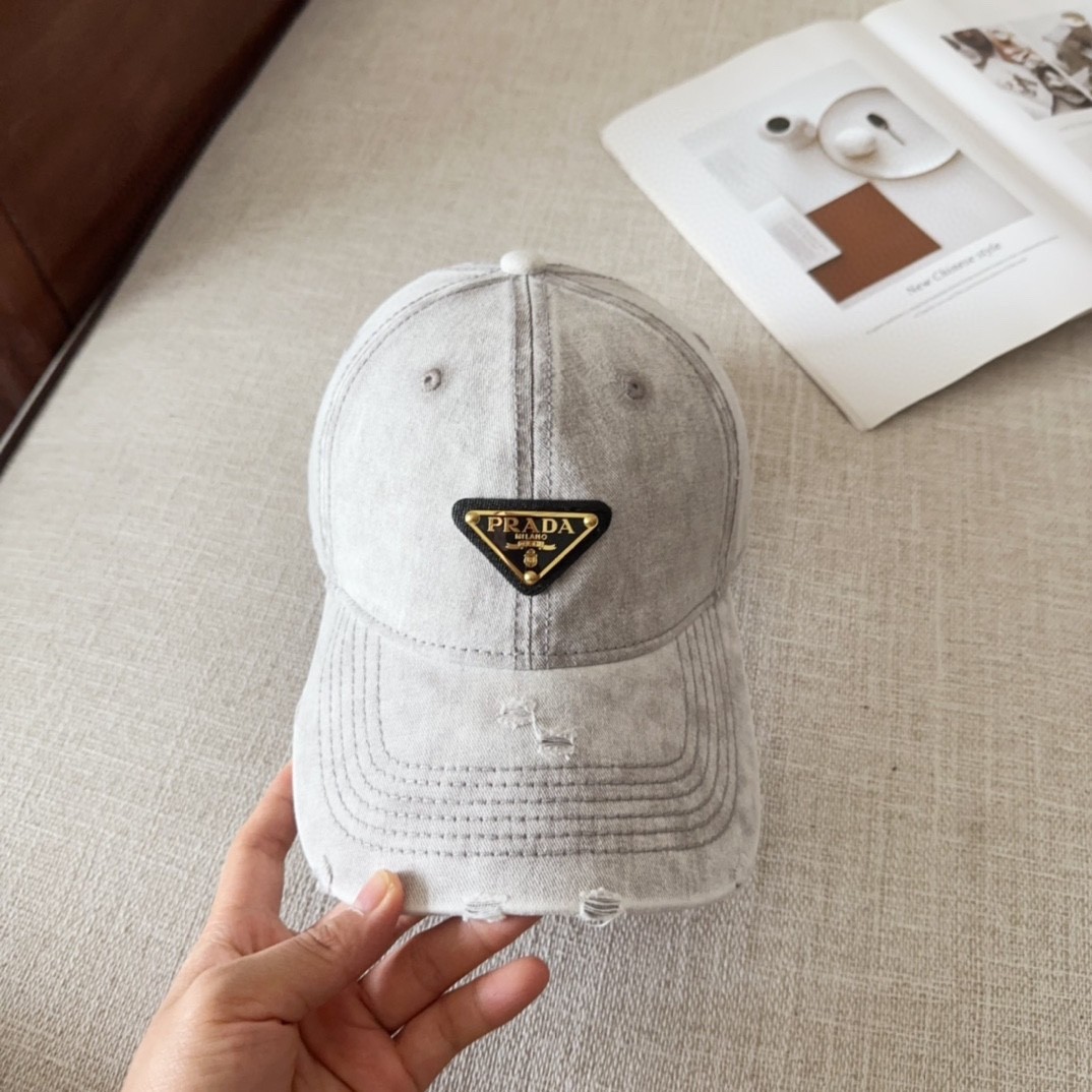 [#4809] Prada baseball cap peaked ca p hat