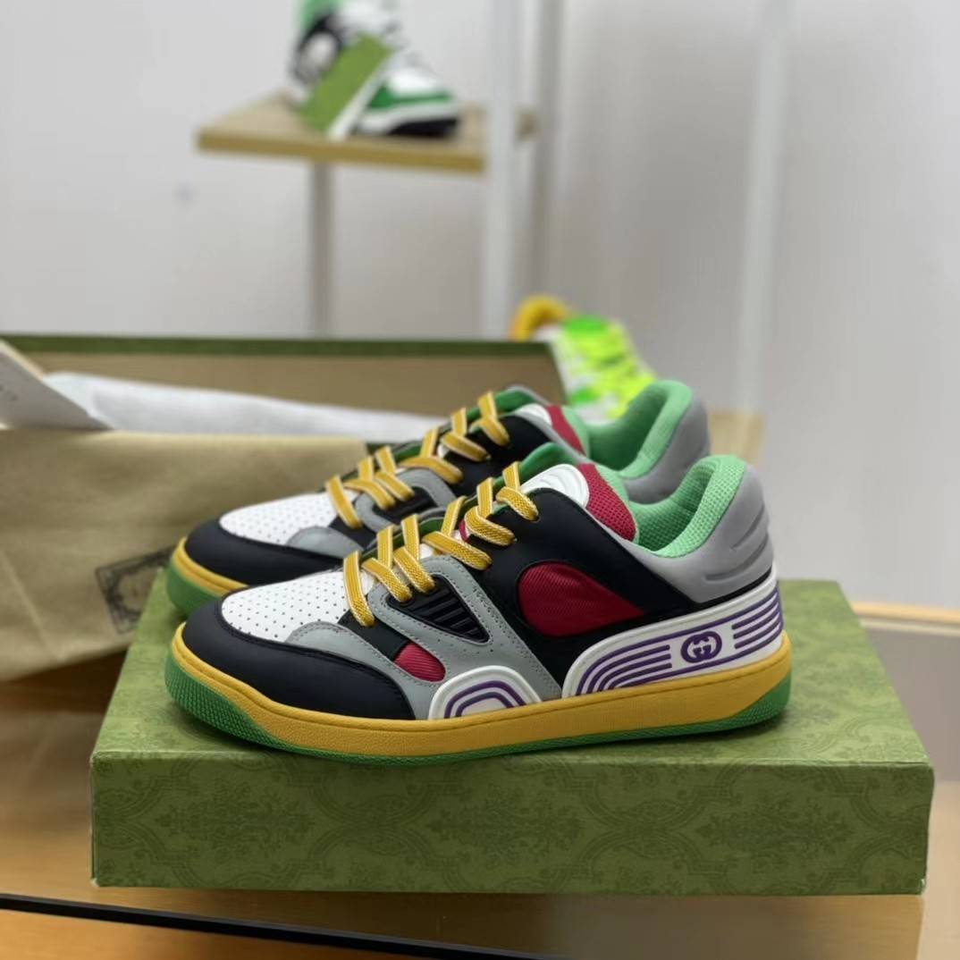 GU*Isneakers Cowhide+Breathable mesh