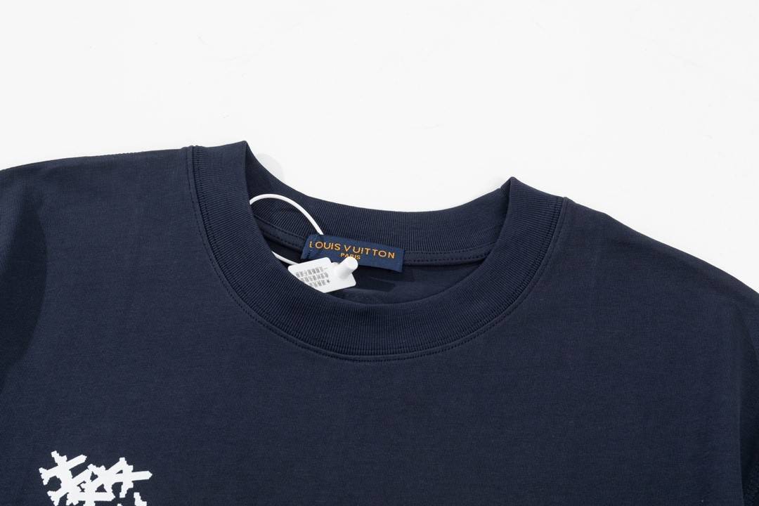 Louis Vuitton 23ss small plane full print pattern gold classic T-shirt