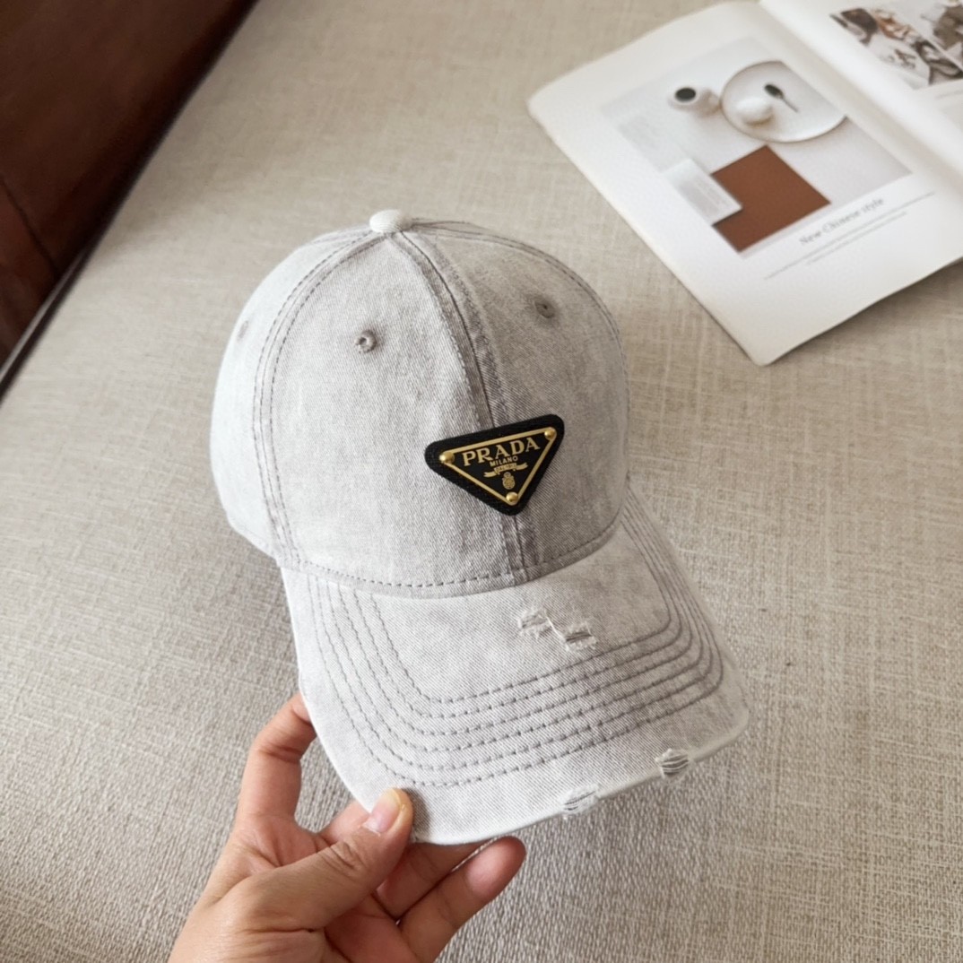 [#4809] Prada baseball cap peaked ca p hat