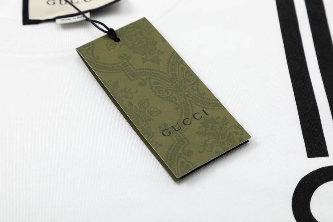 G*u*i 23ss double g vertical stripe foam printed t-shirt