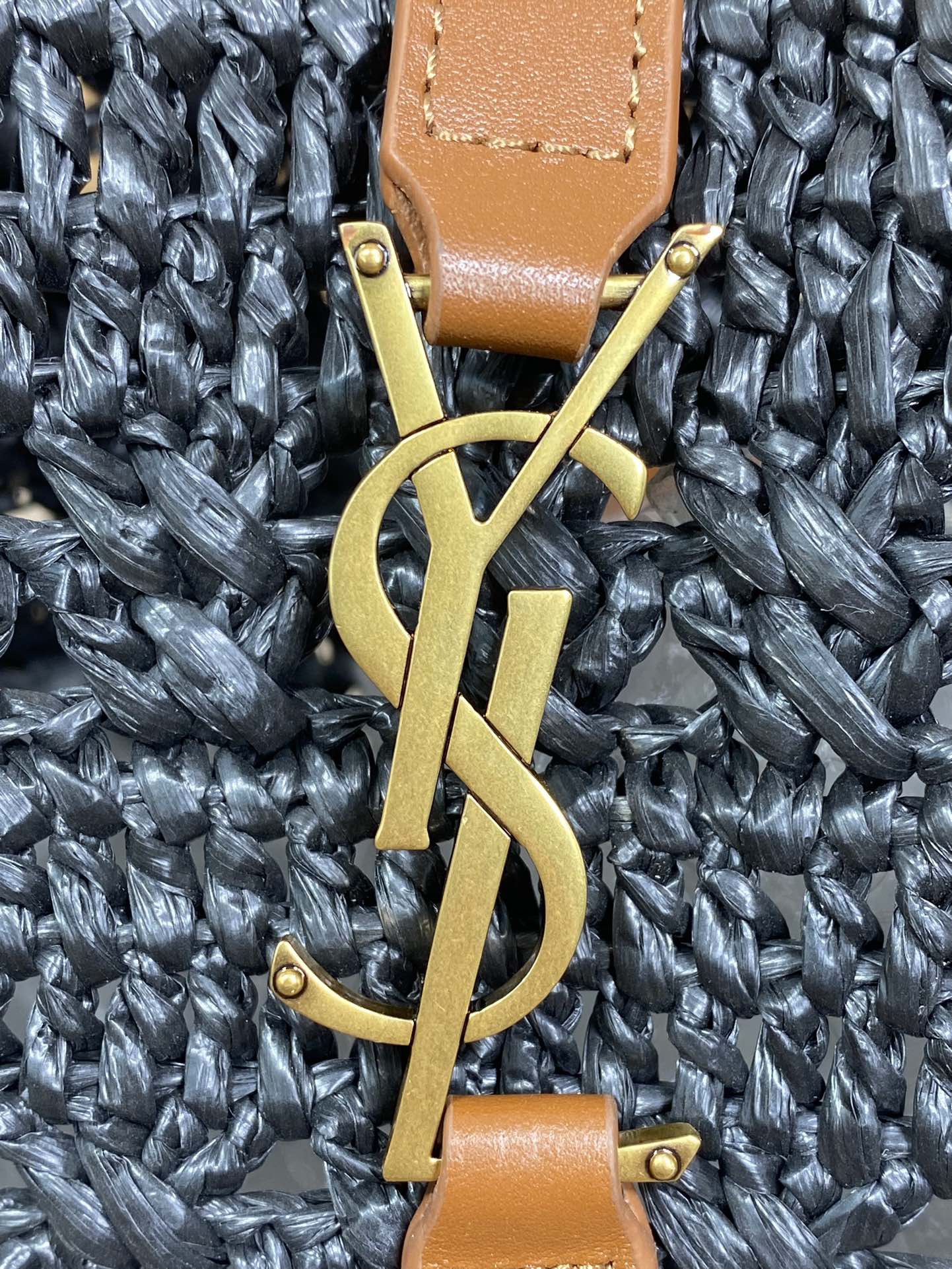 YSL straw tote basket, pure handmade. 685618 Size: 55*31*28cm