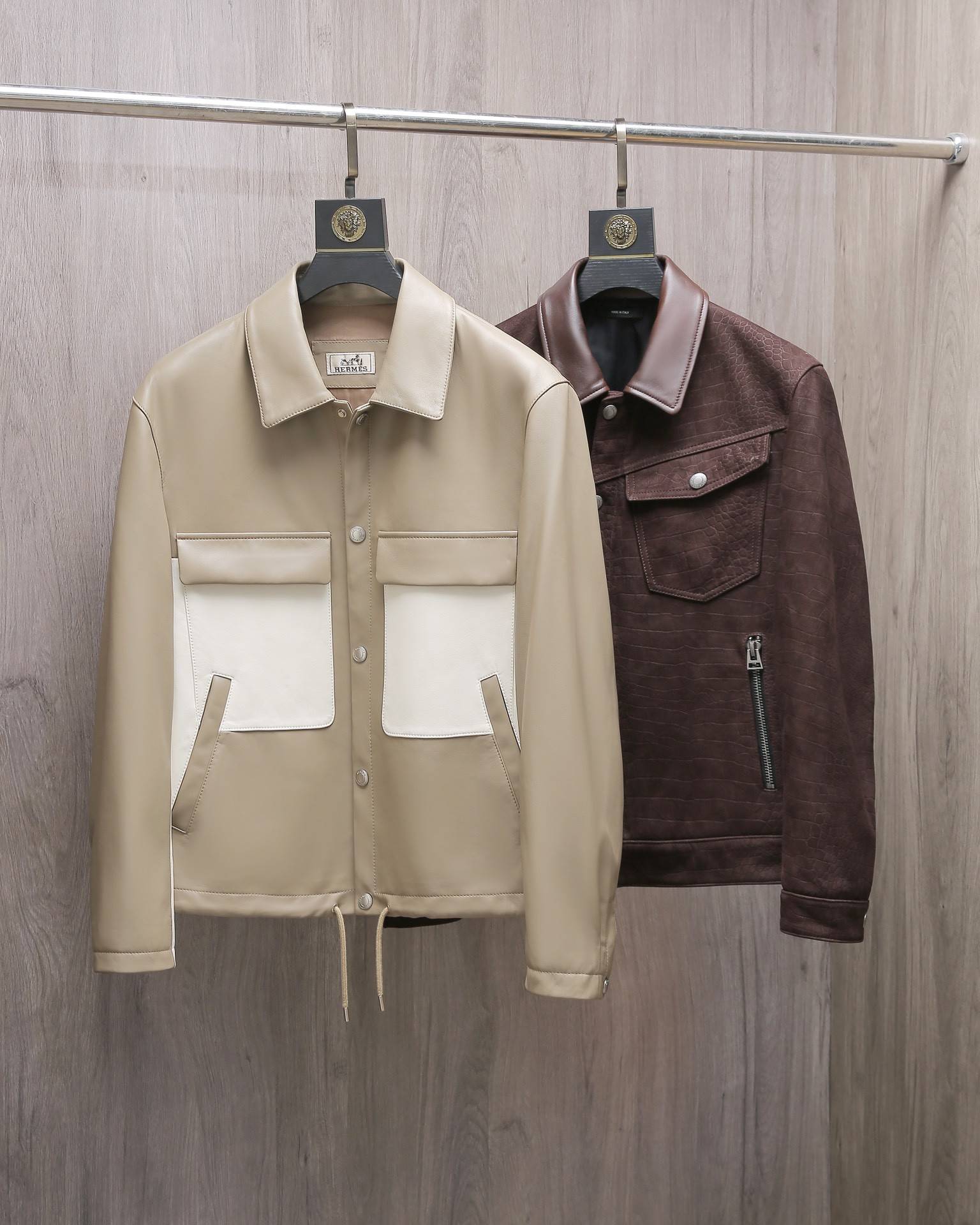 Hermès Collector''s style jacket in pebbled lambskin