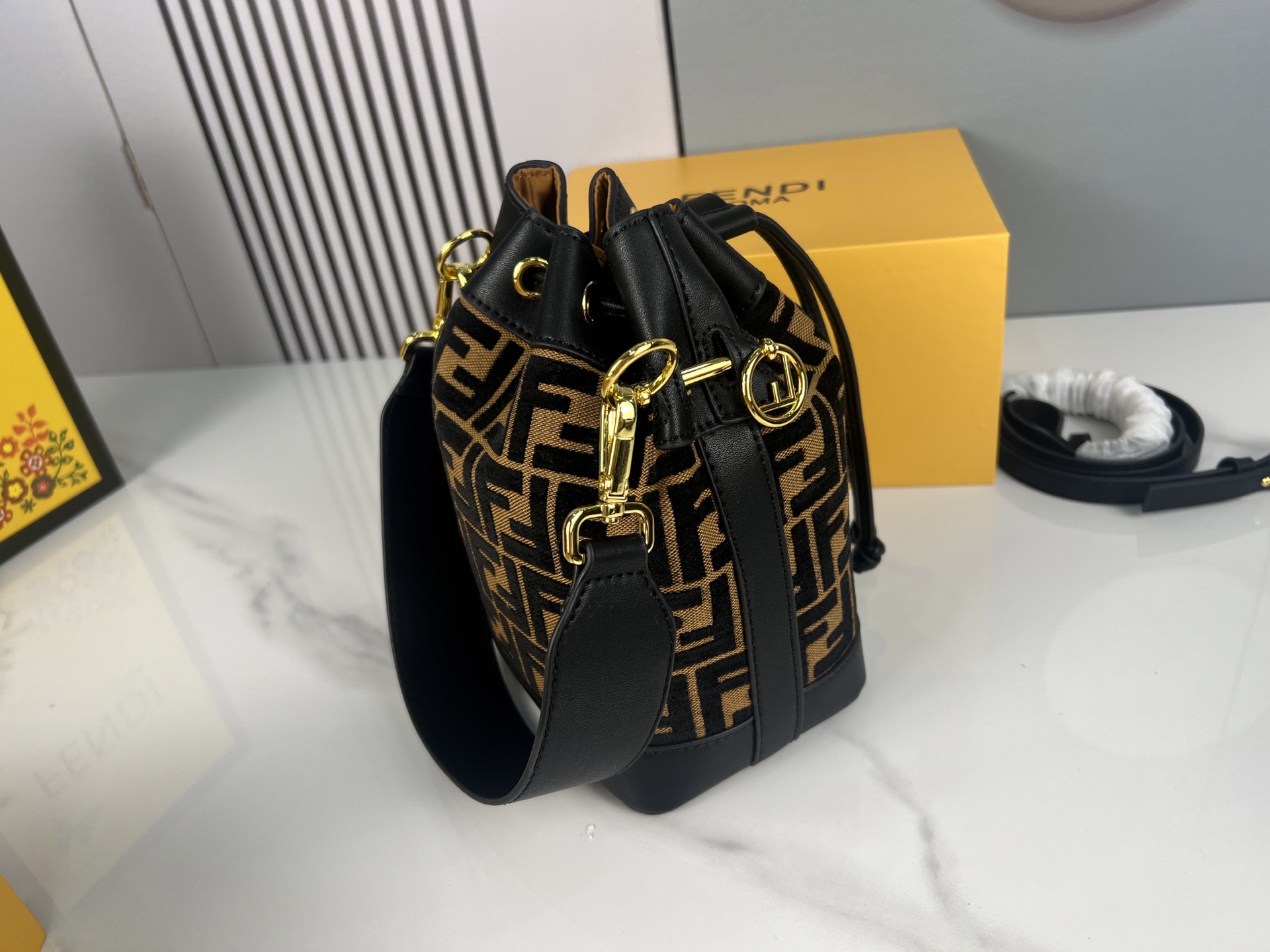 Fendi Mon Tresor Small Bucket Bag Size: 15-23cm