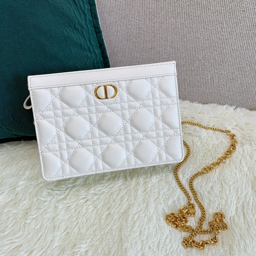 Dior Caro Zipped Pouch With Chain