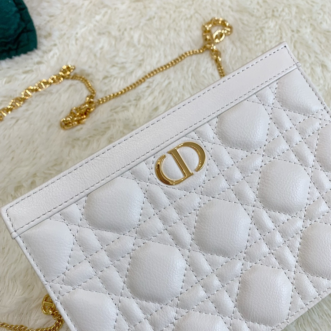 Dior Caro Zipped Pouch With Chain
