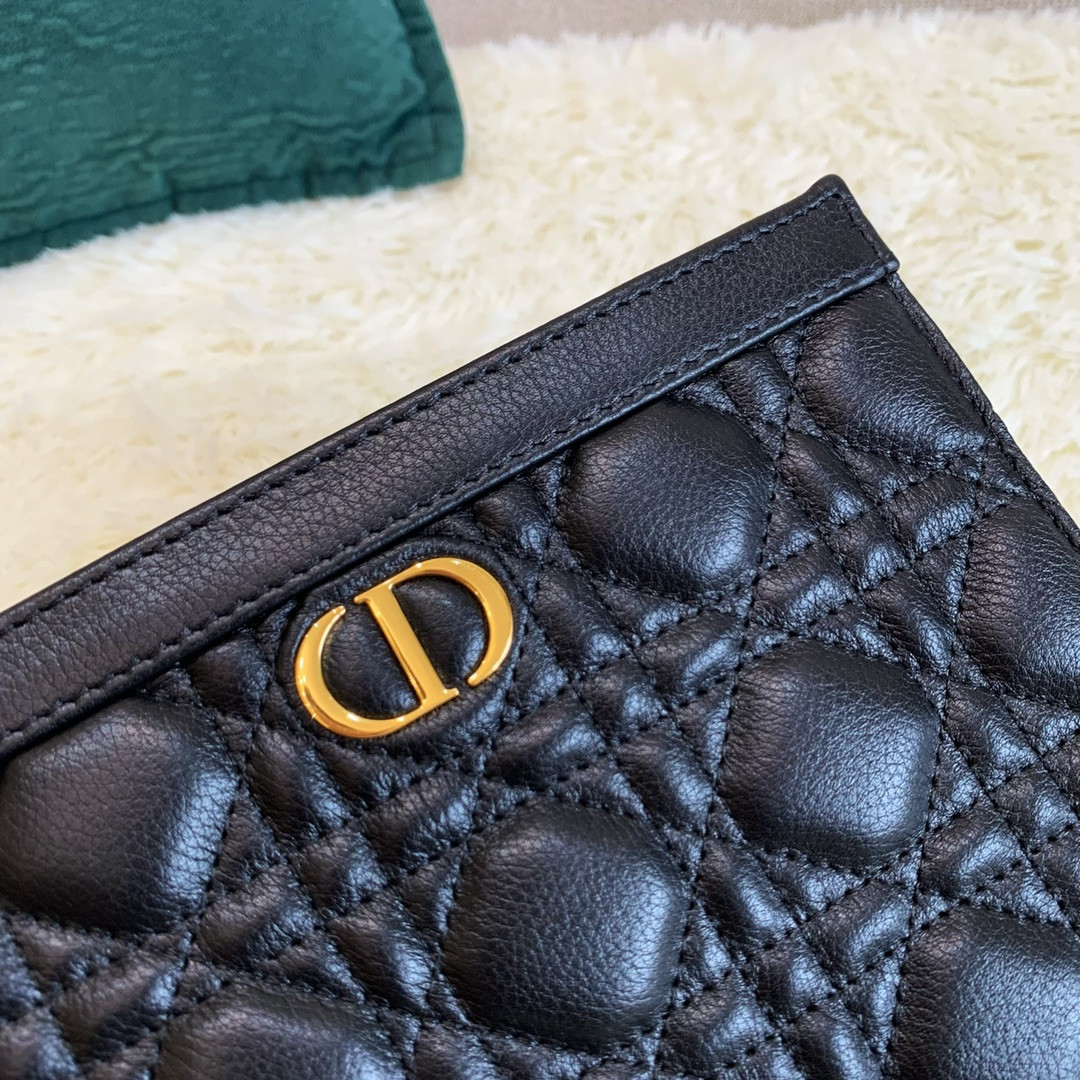 Dior Caro Zipped Pouch With Chain