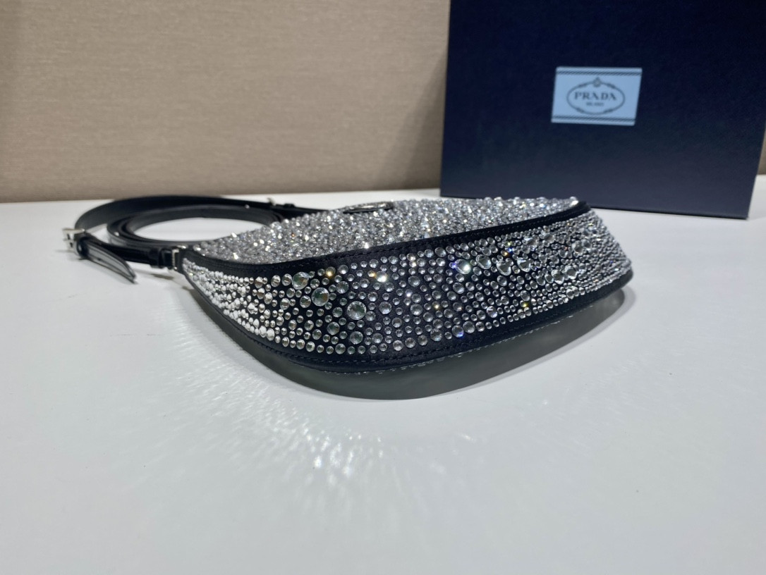 Prada Cleo Satin Bag With Crystals
