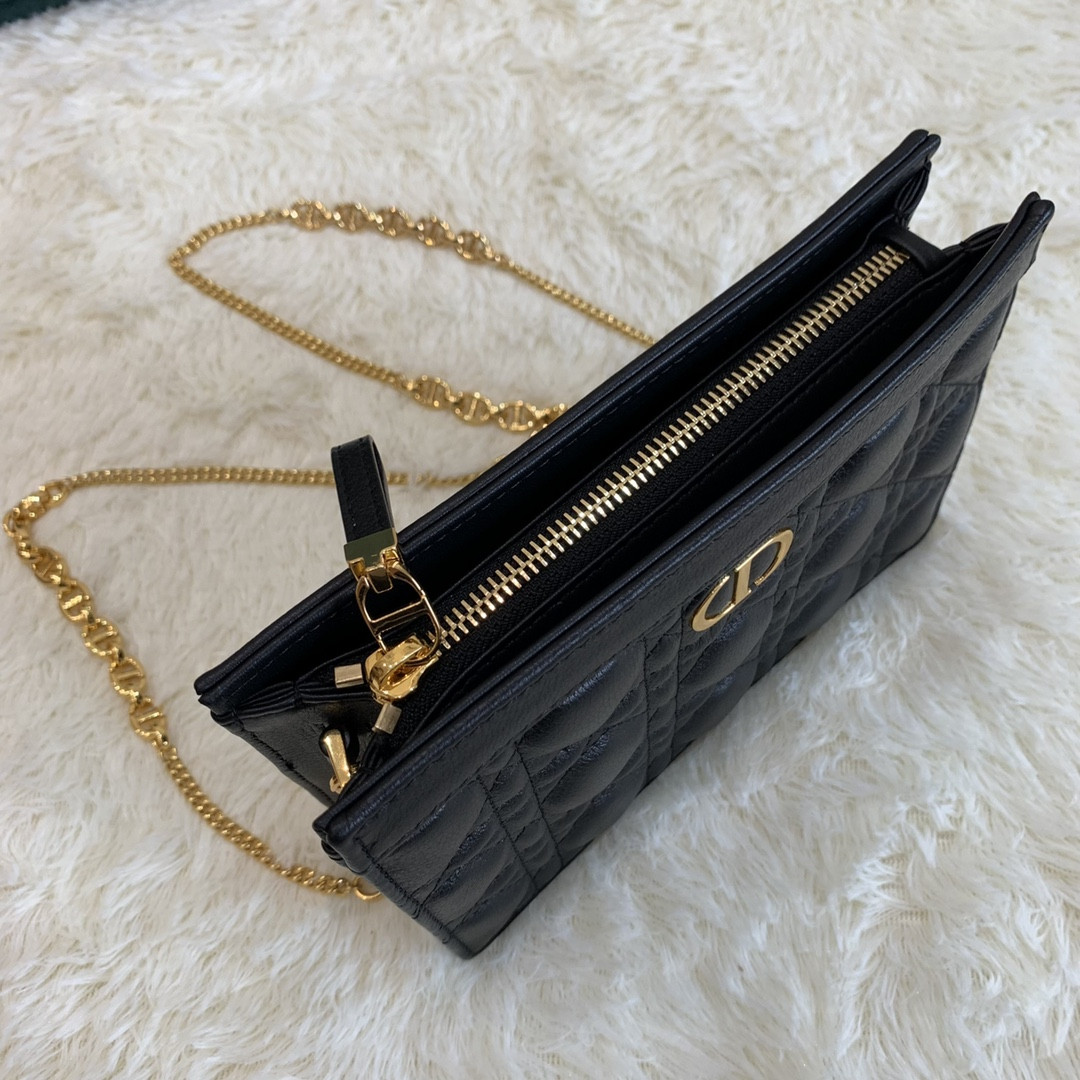 Dior Caro Zipped Pouch With Chain