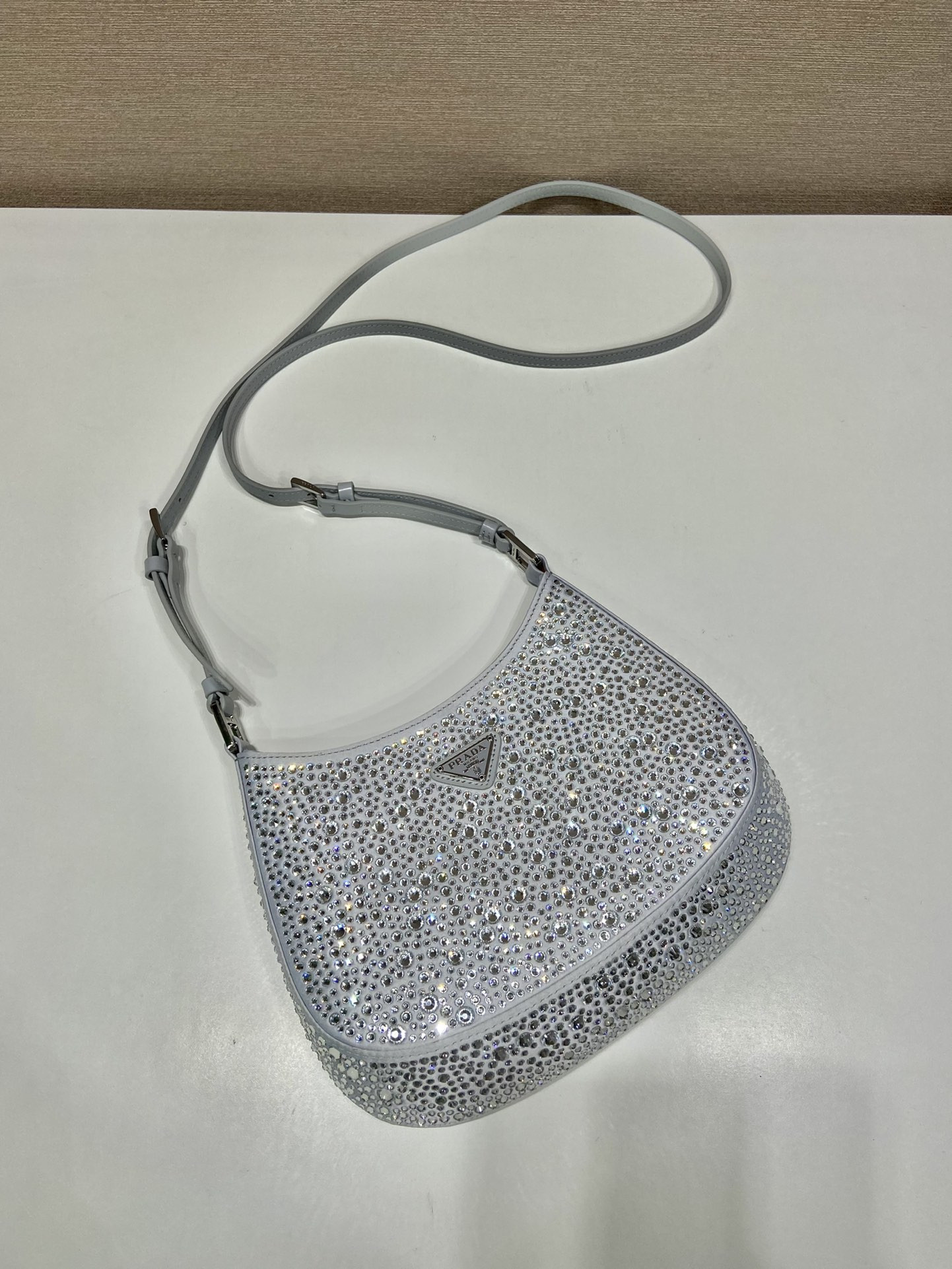 Prada Cleo Satin Bag With Crystals