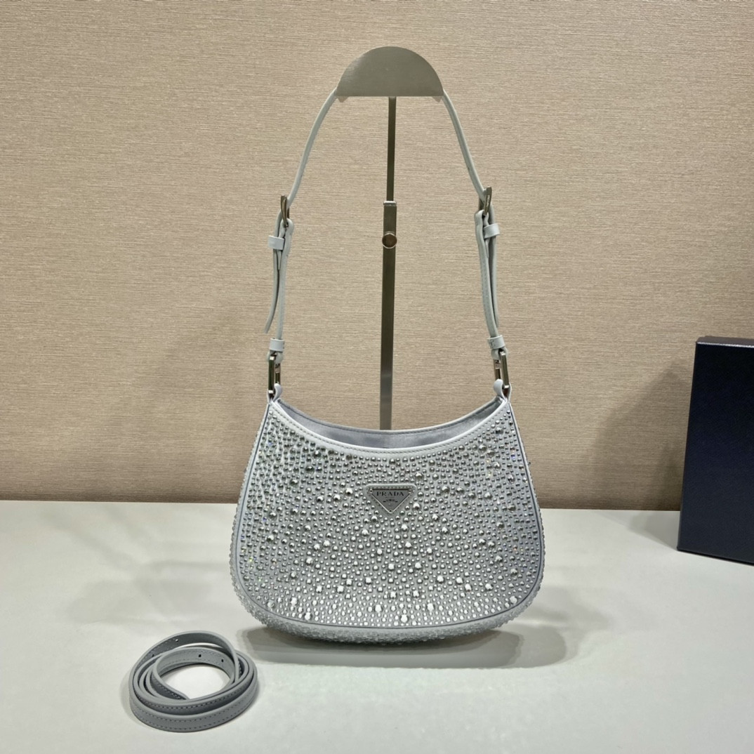 Prada Cleo Satin Bag With Crystals